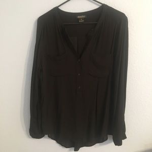 Lucky Brand Black Button Up Blouse